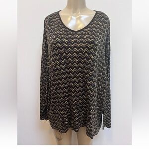 Plus size Emanuel Ungero Liberte v neck chevron pullover sweater size 3X